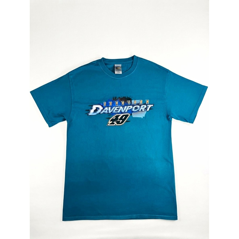 Delta Jonathan Davenport #49 Dirt Track Racing Teal Graphic T-Shirt Unisex L